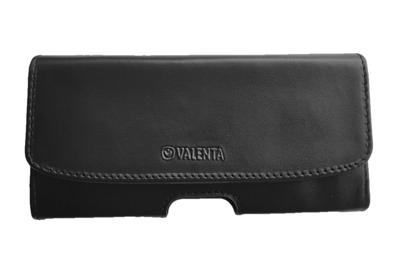 Шкіряний чохол на ремінь Valenta 12995G для телефонів (168x82x15 мм) Чорний, Чорний