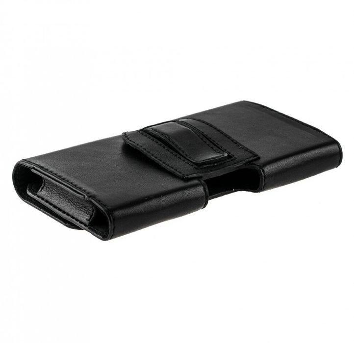 Шкіряний чохол на ремінь Valenta 1299XL для телефонів (163x82x15 мм) Чорний, Чорний