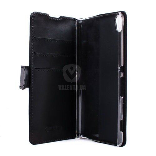 Кожаный черный чехол-книжка Valenta для Sony Xperia XA Dual (F3112), Чорний