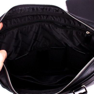 Шкіряна сумка с відділенням для ноутбука Valenta ВМ7037 Чорна, Чорний