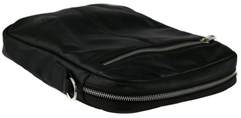 Шкіряна чорна чоловіча сумка-планшет Valenta ВМ7056, Чорний